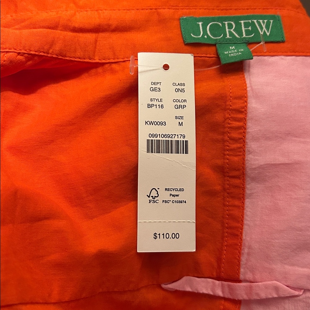 J. Crew Button-up beach shirt in colorblock runs large - Picture 5 of 6
